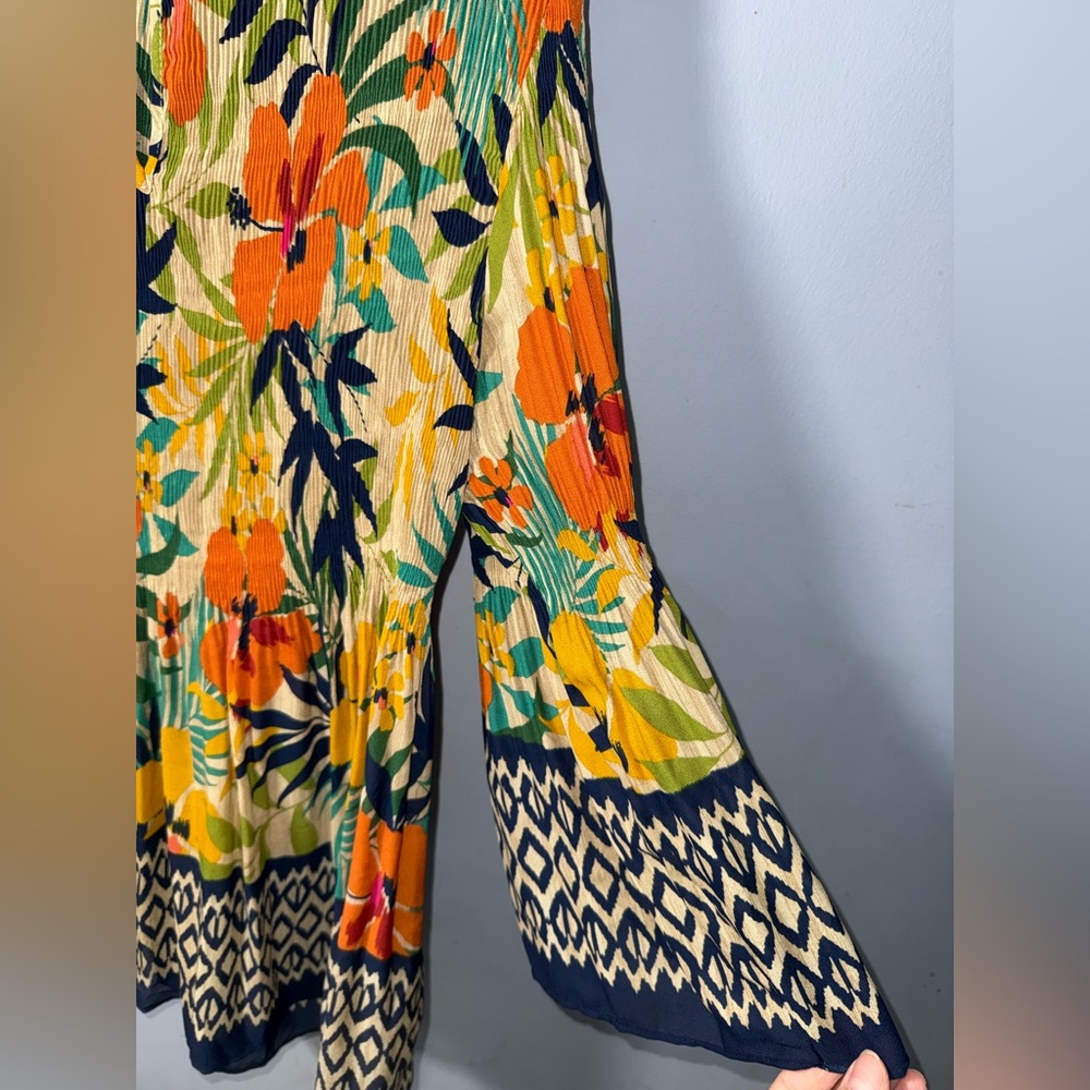 Floral & Ivy pleated long-sleeve floral print blouse size M NWT boho flowy - Picture 2 of 9